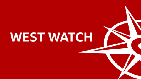 West Watch logo on red background, with a compass showing the West side