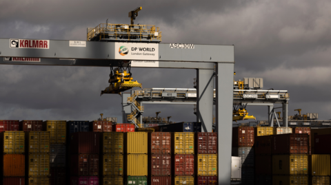 A view over London Gateway port, operated by DP World