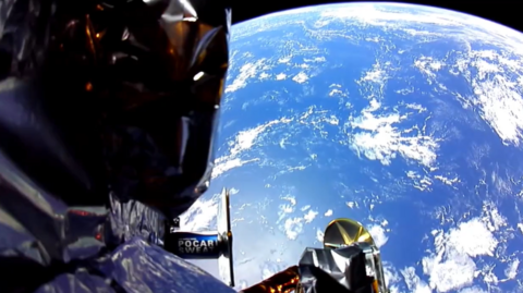 A view of Earth from the rocket