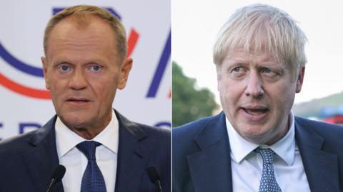 Donald Tusk and Boris Johnson