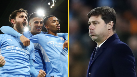 Bernardo Silva, Joao Cancelo, Gabriel Jesus and Mauricio Pochettino