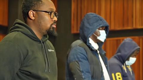 The three men in court in Johannesburg, South Africa