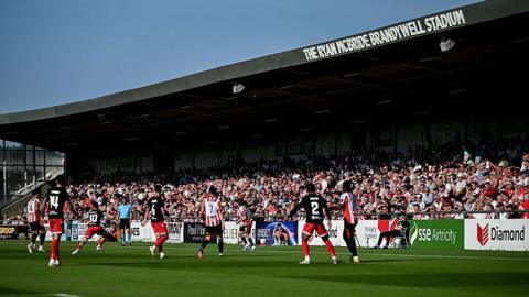 A view of the Ryan McBride Brandywell Stadium during Derry City's game against CSKA Sofia