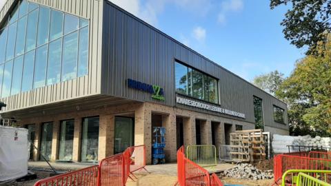 Construction site outside the Knaresborough Leisure and Wellness Centre.