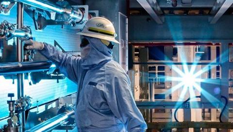 A technician at the Los Alamos National Laboratory