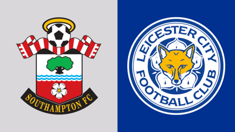 Side-by-side of Southampton and Leicester City club badges