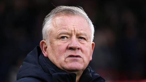 Sheffield United boss Chris Wilder looking on from the touchline