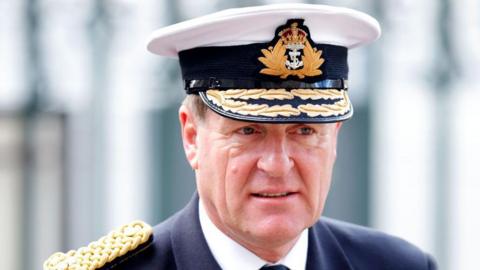 Sir Ben Key wearing Navy uniform and a Navy hat