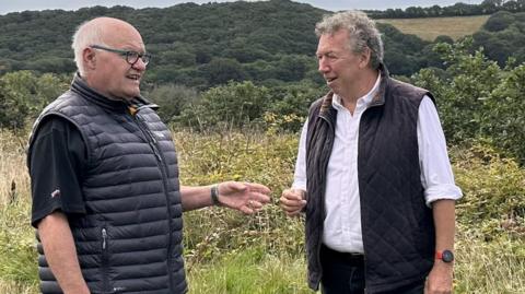 Local resident Dale Bradley with Cornwall councillor Rob Nolan