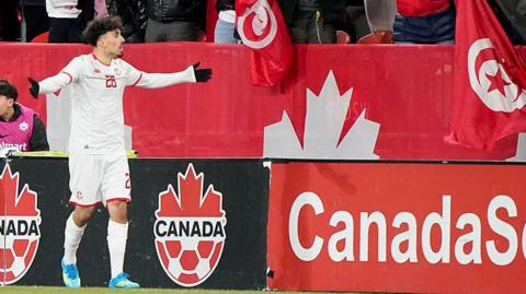 Tunisia's Sebastian Tounekti celebrates
