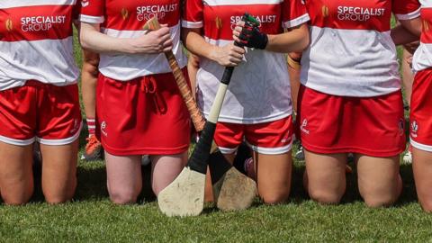 Players from the Derry Camogie team wore a variety of shorts and skorts before their Ulster final against Antrim to protest