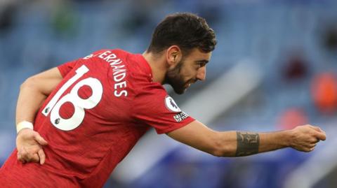 Bruno Fernandes celebrating an assist