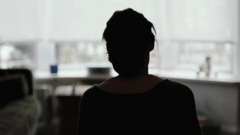 A silhouette of a woman who survived domestic abuse