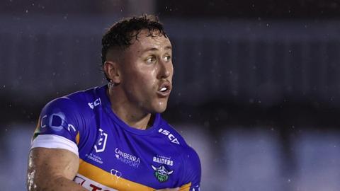 Adam Cook in action for Canberra Raiders during pre-season