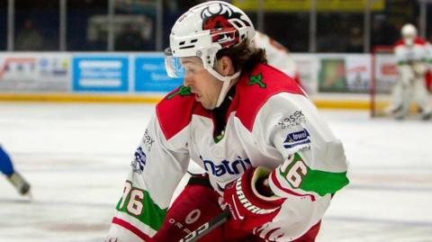 Cole Sanford in action for Cardiff Devils