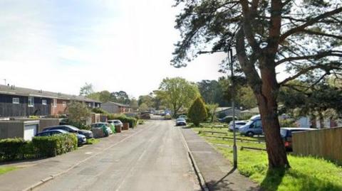 Billing Avenue has bungalows on both sides of the road, with garages on one side and grass verges on the other. A medium-sized tree stands at the entrance to the road.