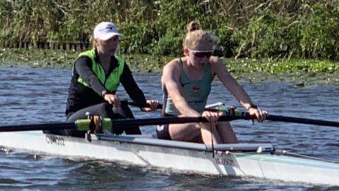 Anouschka Fenley (left) trains for Cambridge