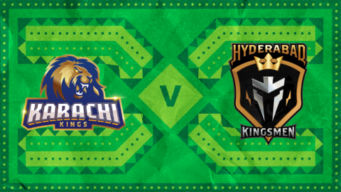 Karachi Kings v Hyderabad Kingsmen badge graphic