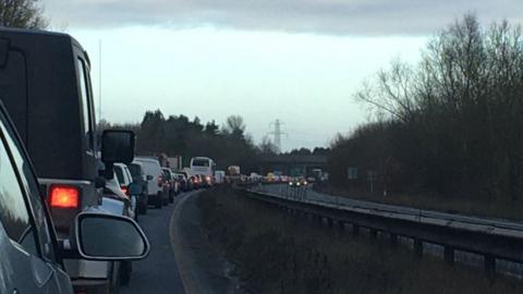 A64 traffic at a standstill