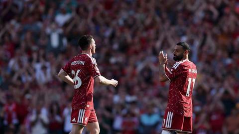 Andy Robertson and Mohamed Salah