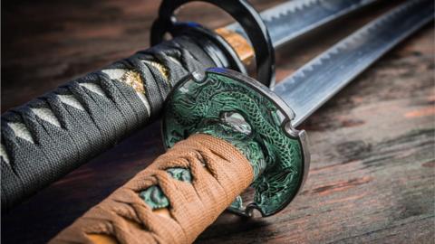 A stock image of a samurai sword