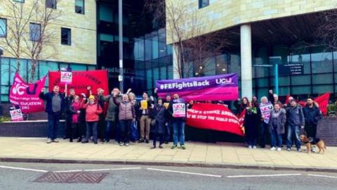 UCU picket outside Bradford College