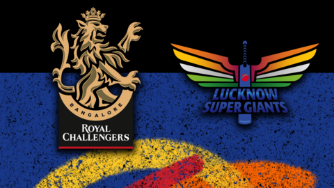 Royal Challengers Bangalore v Lucknow Super Giants badge graphic