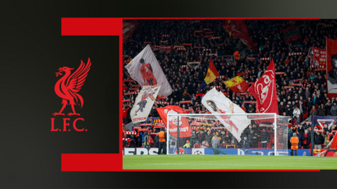 Flags on The Kop at Anfield