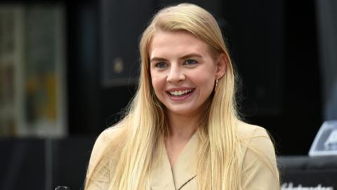 Boxer Ebonie Jones at a press conference