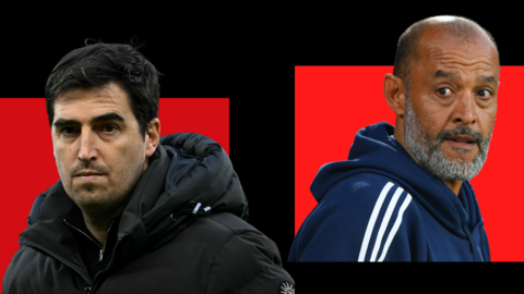 Graphic with Andoni Iraola and Nuno Espirito Santo