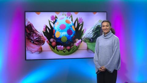 Nina in the Newsround studio