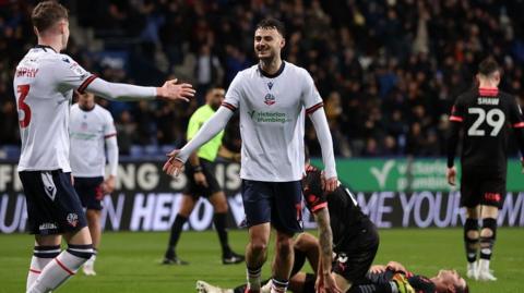 Bolton goalscorer Aaron Collins