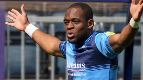 Wycombe's Uche Ikpeazu celebrates a goal