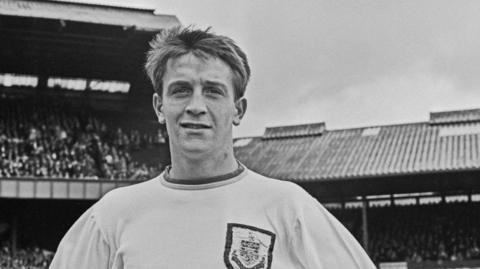 Northern Irish footballer Willie Irvine of Burnley FC