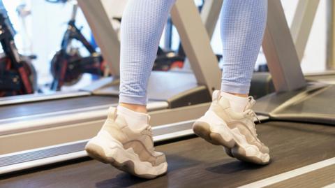 File photo of woman on treadmill in gym