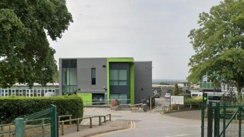 West Park School behind a set of gates