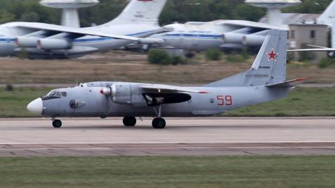 Russian Air Force Antonov An-26 plane / military aircraft.