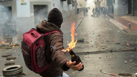 Ecuador protester