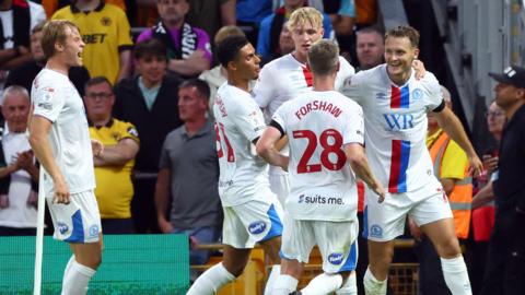 Sean McLoughlin of Blackburn Rovers celebrates scoring a goal to make the score 1-1
