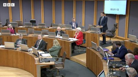 James Evans addresses the Senedd