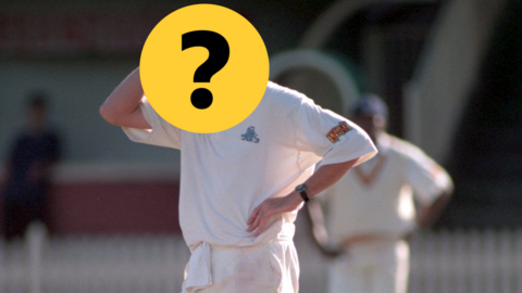 A former England bowler who has face hidden by a question mark