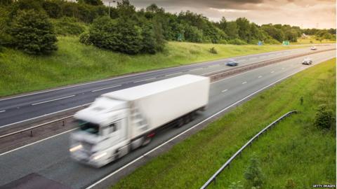 Lorry on motorway