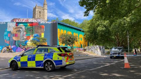 A police cordon at a crime scene