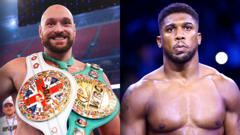 Tyson Fury and Anthony Joshua split picture