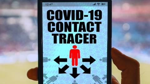 Mock up of a Covid-19 contact-tracing app