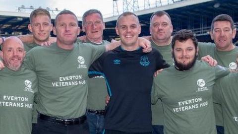 Dave Curtis with his Everton veterans team