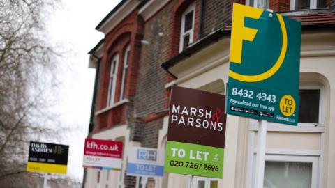 Properties with rental signs outside