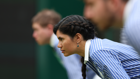 Line judge watching play at Wimbledon
