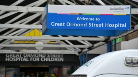 A sign reading 'Great Ormond Street Hospital'