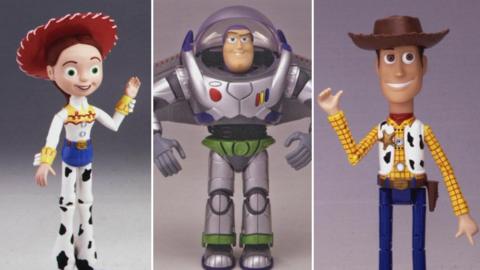 Split of Jessie, Buzz Lightyear and Woody from Toy Story